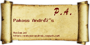 Pakoss András névjegykártya